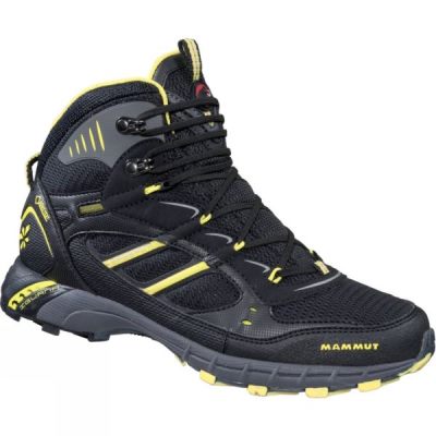 Botas Mammut T Cirrus Mid GTX Mujer - Negras / Limón - Chile CAS193467